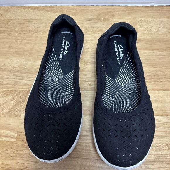 Clarks Shoes - Clarks Breeze Emily Loafer Women's Size 8.5 W Black Slip-On Comfort Dress Shoe